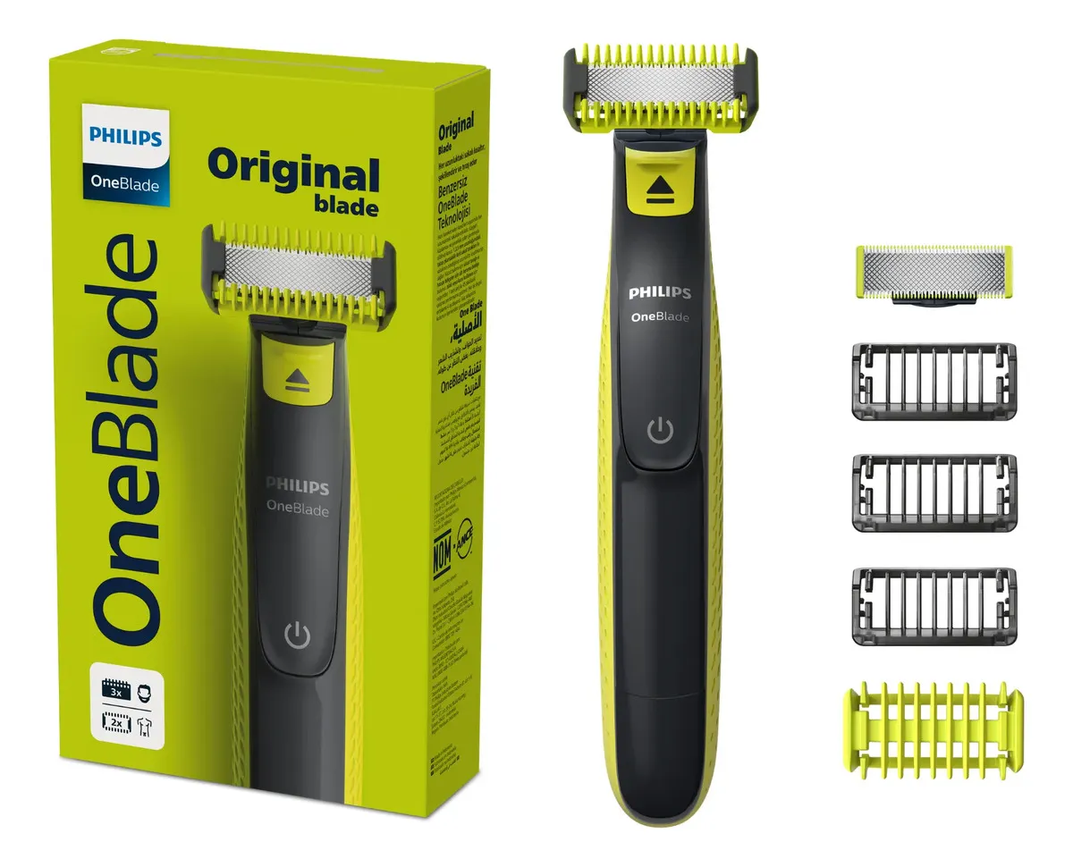 Barbeador e Aparador Elétrico Philips OneBlade para Rosto e Corpo Sem Fio e À Prova D'Água