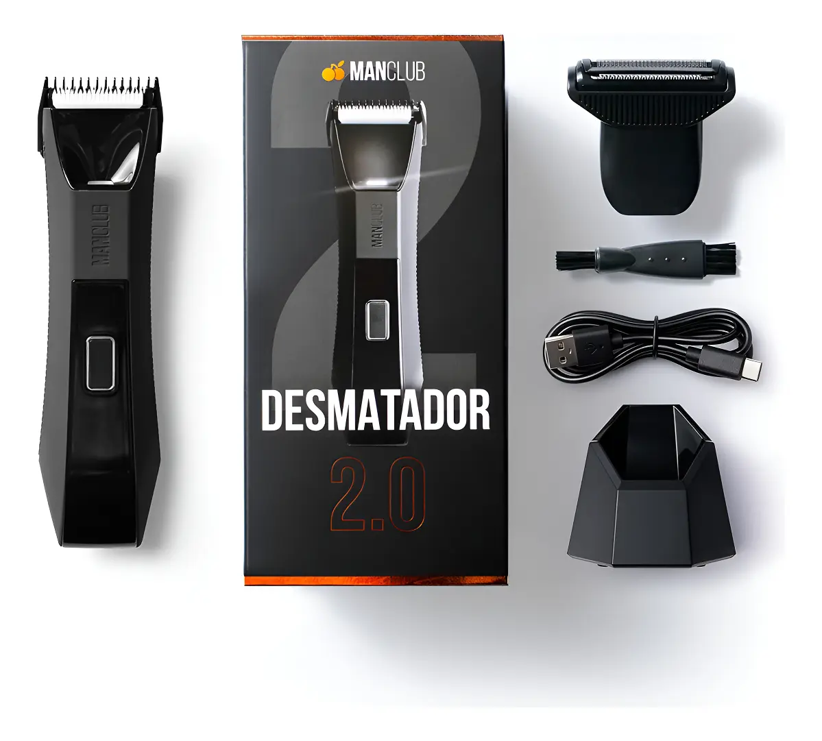 Manclub Desmatador 2.0 - Aparador Elétrico de Pelos Sem Fio Preto