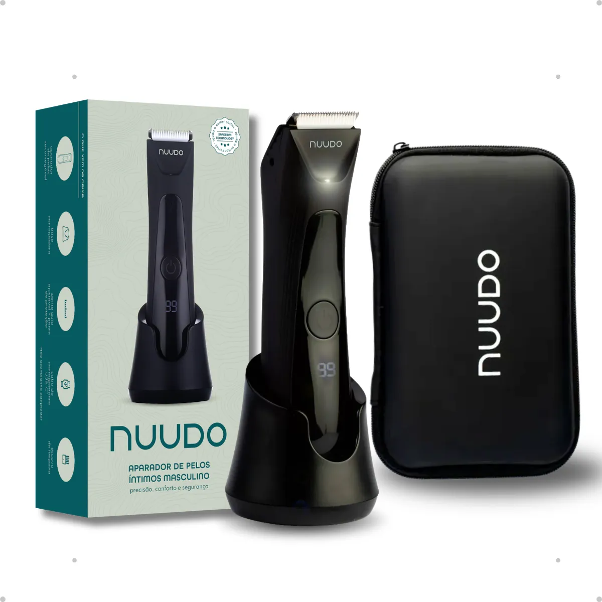 Aparador de Pelos Elétrico Íntimo Masculino Nuudo - Sem Fio com Estojo
