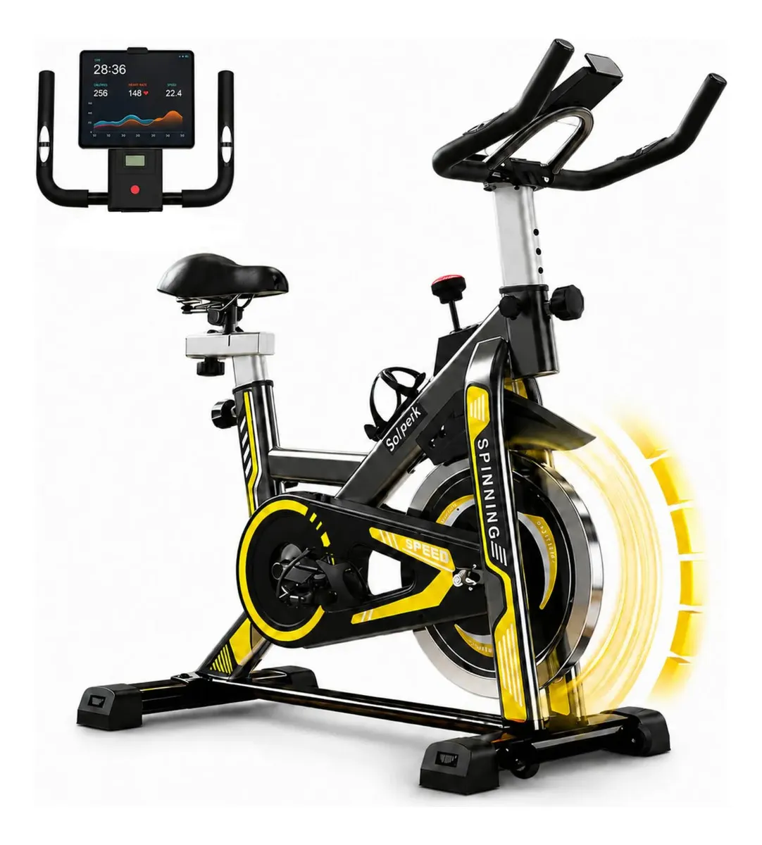 Bicicleta Spinning Romantic Crown Preto - Roda de Inércia 10kg