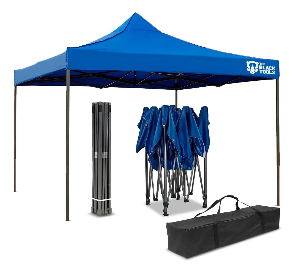 Tenda Sanfonada Gazebo 2x2m The Black Tools BTG200M Azul