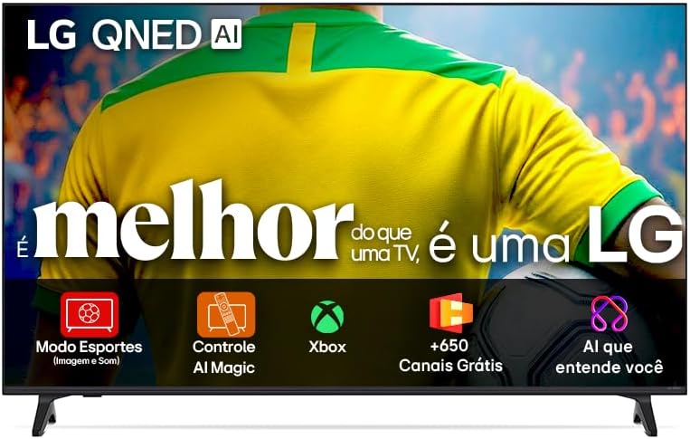 Smart TV 4K 50" LG QNED73 com Processador AI α7 Gen8 e Google Cast Integrado