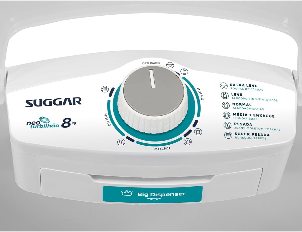 Suggar Lavadora de Roupas Neo Turbilhão 8kg 110V Branca LE8001BR — foto 4