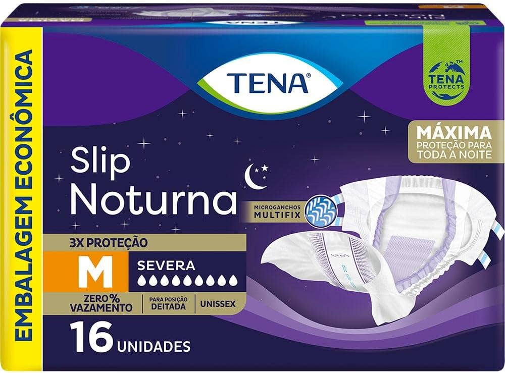 Tena Slip Noturna, Fralda Geriátrica para Incontinência Urinária, M - 16 Unidades