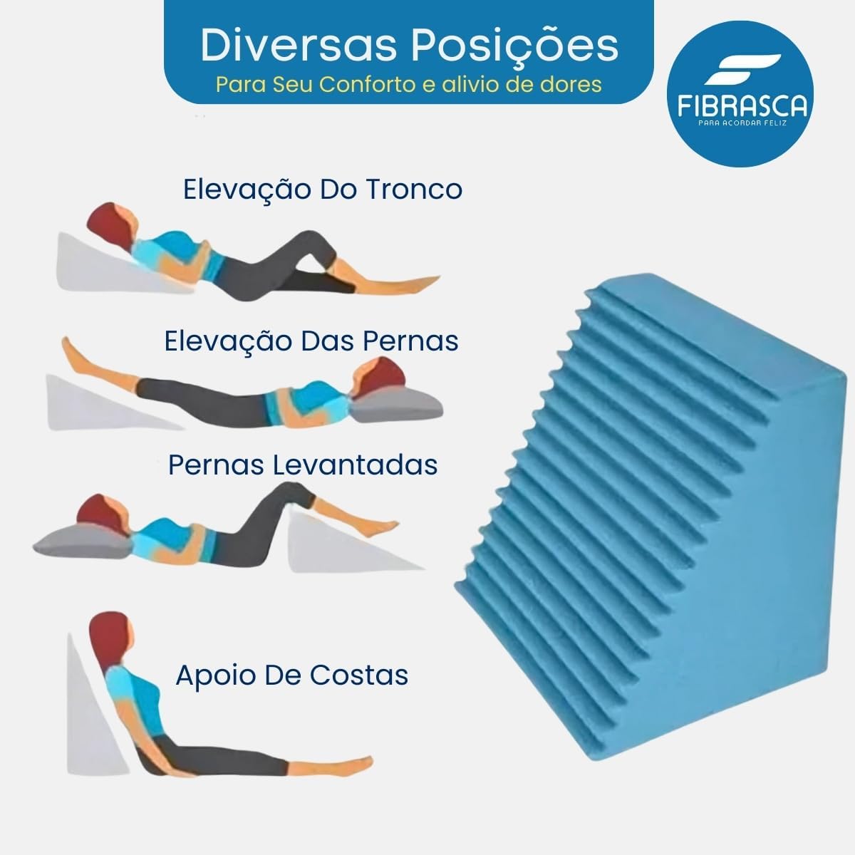 Travesseiro Triangular Encosto Anatômico Fibrasca - Branco — foto 5