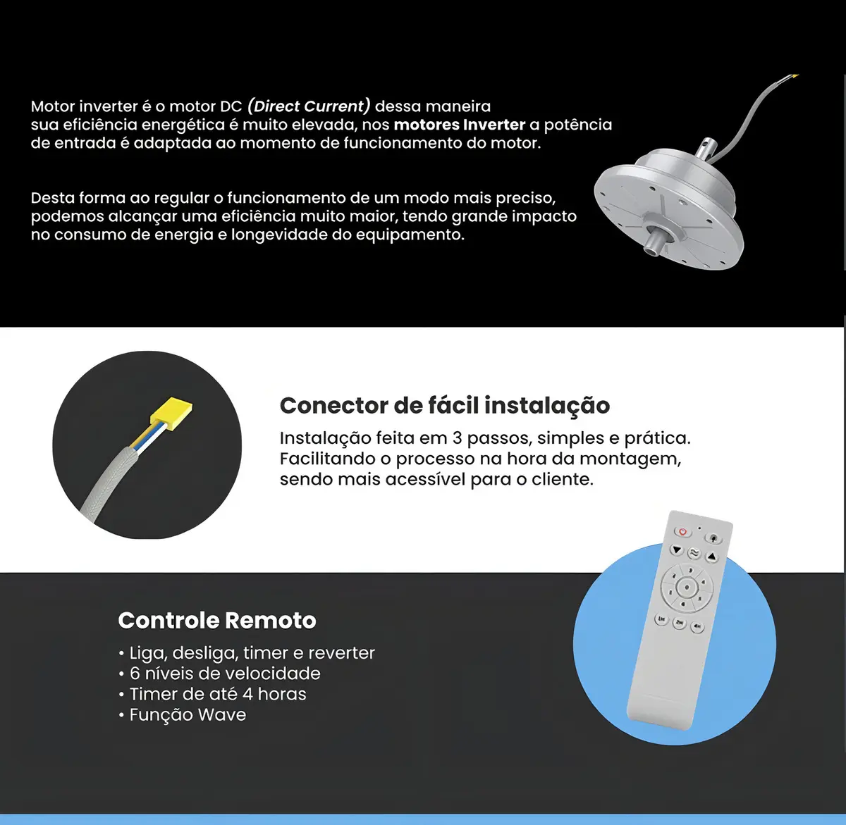 Ventilador de Teto Ventisol Fênix Branco Inverter com Controle Remoto - 30W — foto 4
